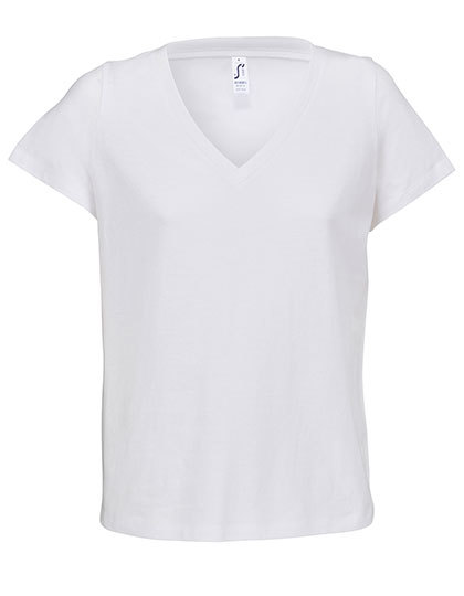 Koszulka V-Neck Bawelniana L04766 - White
