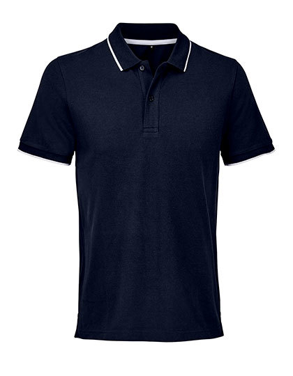 Koszulka polo bawełniana L04769 - French Navy&White