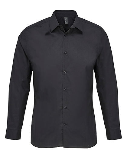 Koszula Dopasowana Popelina z Recyklingu L04770 - Black