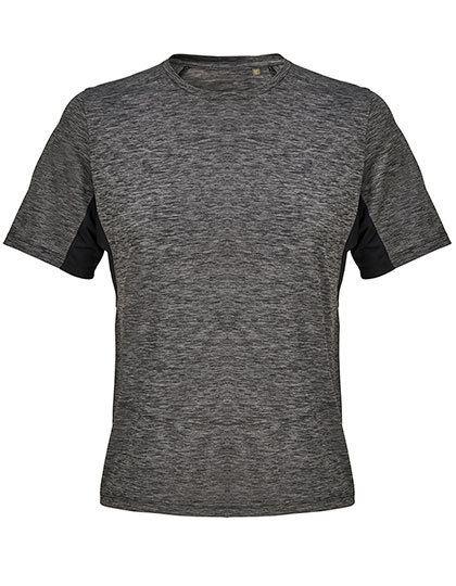 Koszulka Sportowa Klasyczna Oddychająca Poliester z Recyklingu L04810 - Melange Black & Black