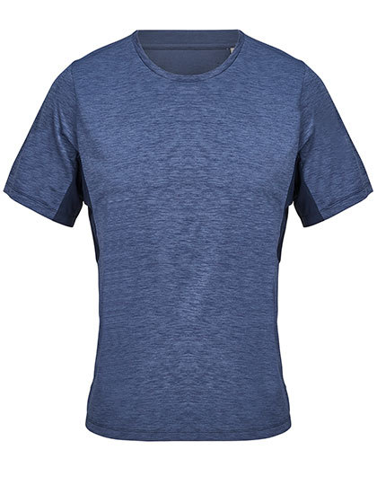 Koszulka Sportowa Klasyczna Oddychajaca Poliester z Recyklingu L04810 - Melange French Navy & French Navy