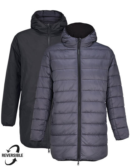 Kurtka Dwustronna Pikowana Wiatroszczelna L04815 - Black & Dark Grey (Solid)