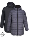 Kurtka Dwustronna Pikowana Wiatroszczelna L04815 - Black & Dark Grey (Solid)