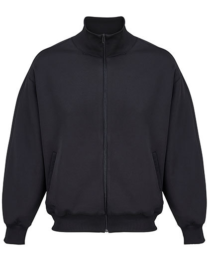 Kurtka Sportowa Rozpinana Luźny Krój Poliester z Recyklingu L04816 - Black