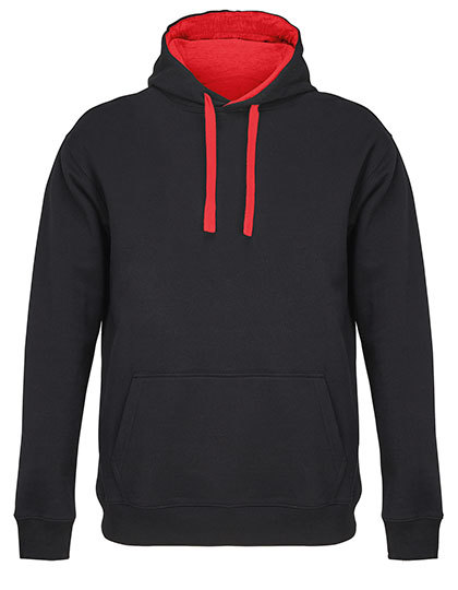 Bluza Meska Kroj Standardowy Szczotkowany Polar L04853 - Black & Red