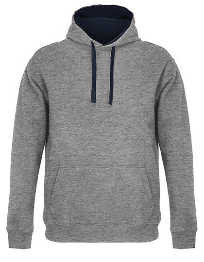 Bluza Meska Kroj Standardowy Szczotkowany Polar L04853 - Grey Melange & French Navy