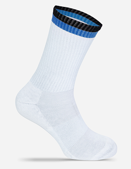 Skarpety Tenisowe Oddychajace Bawelna Organiczna MRS5006 - White & Black & Blue