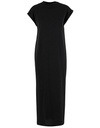 Sukienka Dluga z Rozszerzonymi Ramionami Bawelna Organiczna NM045 - Black