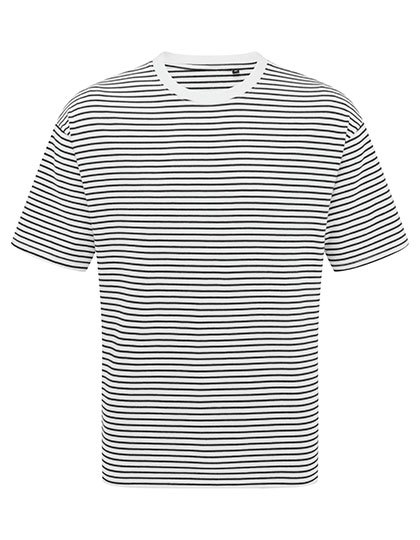 Koszulka Oversize Bawelniana PW020 - Black-White Stripe