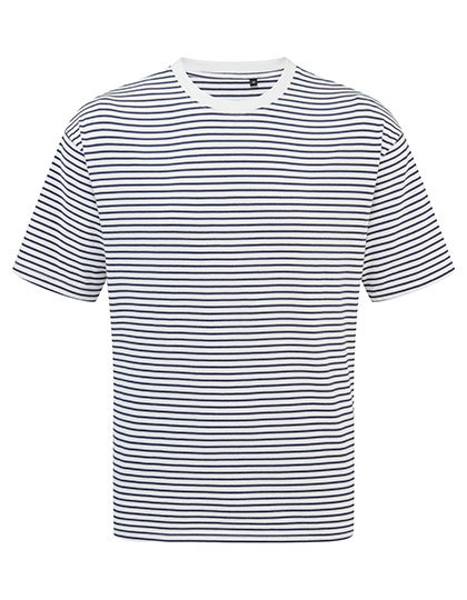 Koszulka Oversize Bawelniana PW020 - Navy-White Stripe