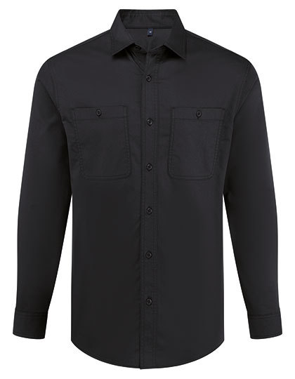 Koszula Robocza Oversize Unisex Bawelna Poliester Elastan PW021 - Black (ca. Pantone Black C)