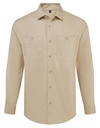 Koszula Robocza Oversize Unisex Bawelna Poliester Elastan PW021 - Khaki (ca. Pantone 7536C)