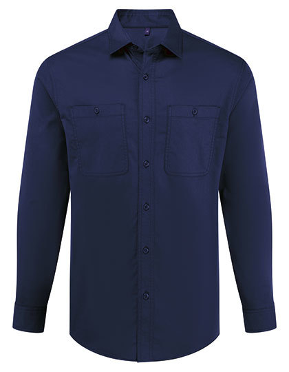 Koszula Robocza Oversize Unisex Bawelna Poliester Elastan PW021 - Navy (ca. Pantone 533C)