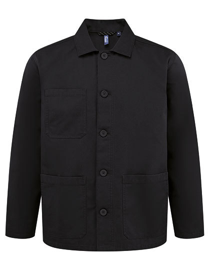 Kurtka Robocza Rozpinana Unisex Plotno Bawelniano Poliestrowe PW022 - Black (ca. Pantone Black C)