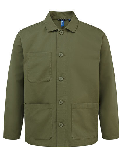 Kurtka Robocza Rozpinana Unisex Plotno Bawelniano Poliestrowe PW022 - Olive (ca. Pantone 7763C)
