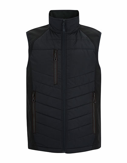 Kamizelka Ocieplana Hybrydowa Strecz Recykling RG20300 - Black & Ash (Heather)