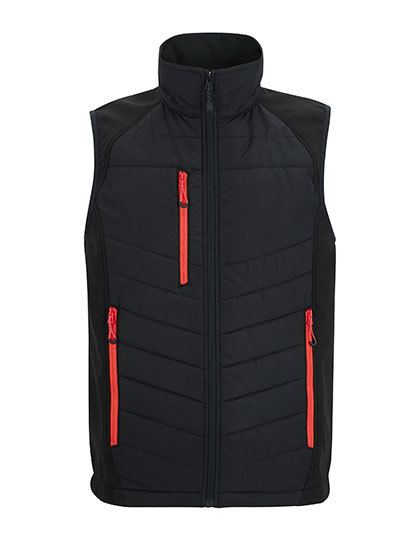 Kamizelka Ocieplana Hybrydowa Strecz Recykling RG20300 - Black & Classic Red