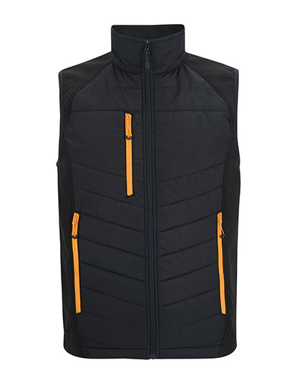 Kamizelka Ocieplana Hybrydowa Strecz Recykling RG20300 - Black & Orange Pop