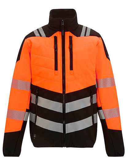 Kurtka Softshell Meska Odblaskowa Ocieplana RG953 - Black & Orange