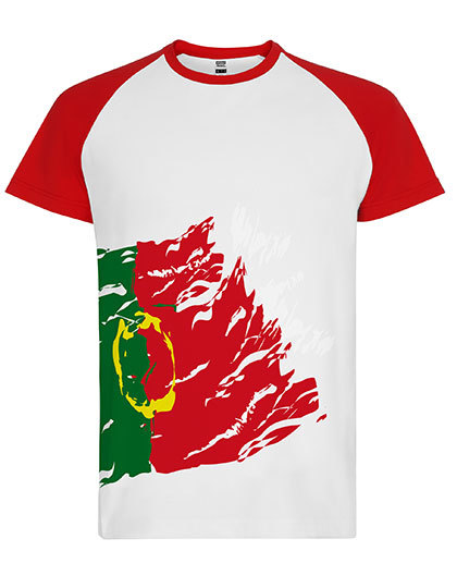 Koszulka Meska Raglanowa Poliester RY0324 - Portugal Flag
