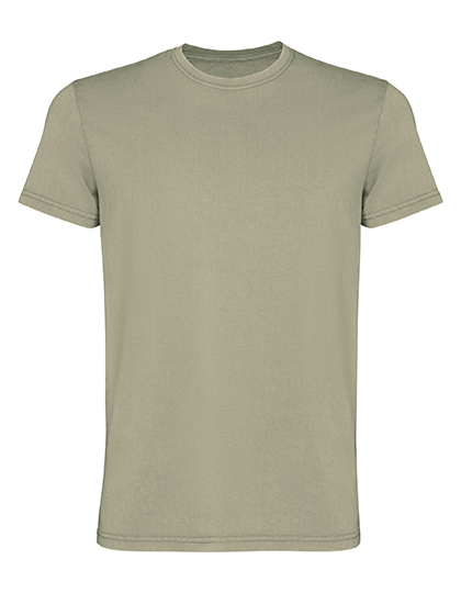 Koszulka Męska Krótki Rękaw Bawełna Czesana RY2200 - Light Khaki Washed 804