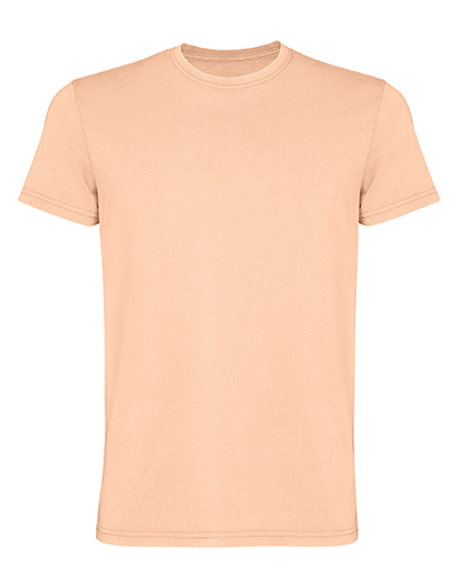 Koszulka Meska Krotki Rekaw Bawelna Czesana RY2200 - Light Papaya Washed 805
