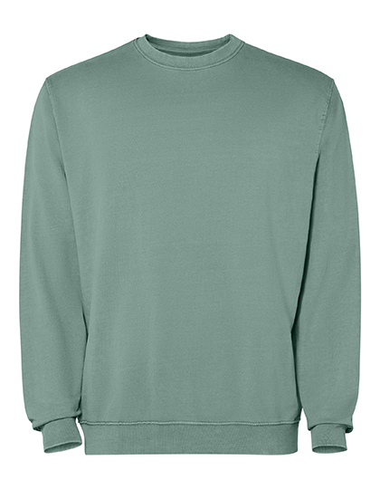 Bluza Unisex Okragly Dekolt Bawelna Frotte Prana Kwasem RY2203 - Duck Green Washed 806