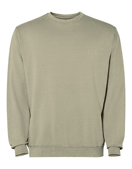 Bluza Unisex Okrągły Dekolt Bawełna Frotte Prana Kwasem RY2203 - Light Khaki Washed 804