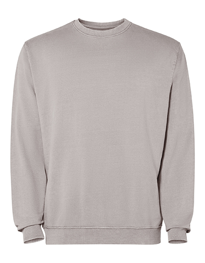 Bluza Unisex Okrągły Dekolt Bawełna Frotte Prana Kwasem RY2203 - Stone Grey Washed 802