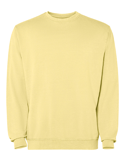 Bluza Unisex Okragly Dekolt Bawelna Frotte Prana Kwasem RY2203 - Yellow Sweet Washed 801