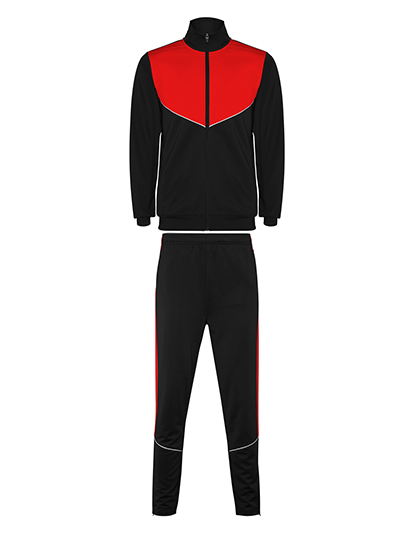 Dres Sportowy Slim Fit Interlock RY6402 - Black 02 & Red 60