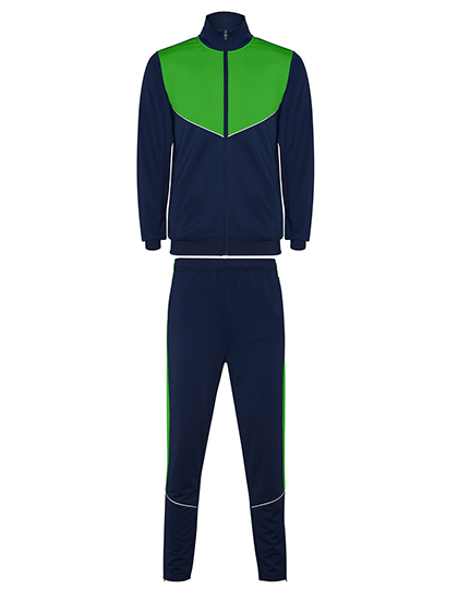 Dres Sportowy Slim Fit Interlock RY6402 - Navy Blue 55 & Fern Green 226