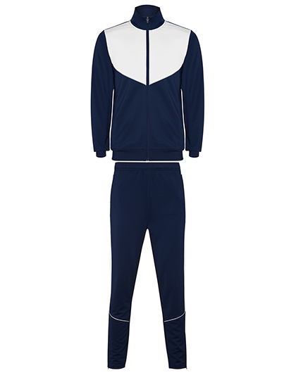 Dres Sportowy Slim Fit Interlock RY6402 - Navy Blue 55 & White 01