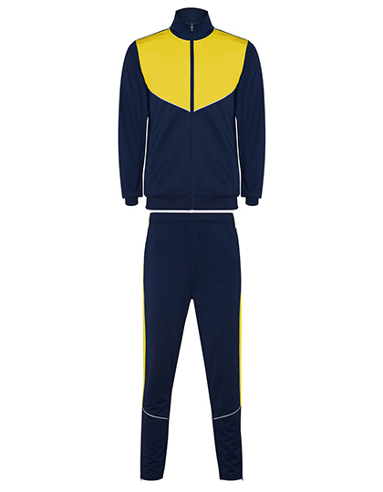 Dres Sportowy Slim Fit Interlock RY6402 - Navy Blue 55 & Yellow 03