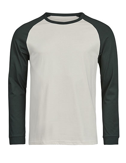 Koszulka Meska Raglanowa Bawelniana TJ1170 - Cement & Dark Green