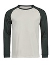 Koszulka Meska Raglanowa Bawelniana TJ1170 - Cement & Dark Green
