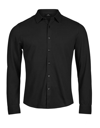 Koszula Meska Dopasowana Bawelna Organiczna Strecz TJ1416 - Black