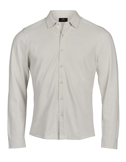 Koszula Meska Dopasowana Bawelna Organiczna Strecz TJ1416 - Cement