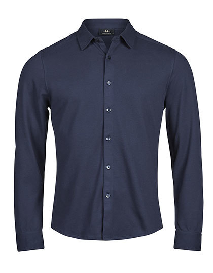 Koszula Meska Dopasowana Bawelna Organiczna Strecz TJ1416 - Navy