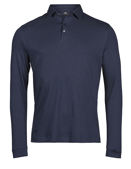 Koszulka Polo Meska Bawelniana Dlugi Rekaw TJ1442 - Navy