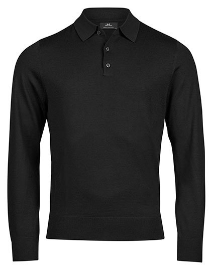 Koszulka Polo Meska Dopasowana Welna Poliakryl TJ6002 - Black