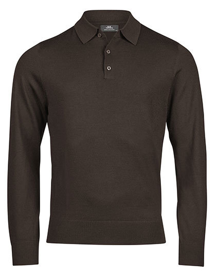 Koszulka Polo Meska Dopasowana Welna Poliakryl TJ6002 - Mocha