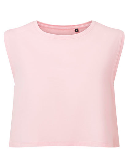 Tank Top Damski Przycięty Luźny Bawełna Organiczna TR119 - Light Pink
