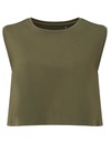Tank Top Damski Przyciety Luzny Bawelna Organiczna TR119 - Olive