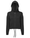 Bluza Damska Oversize Krotka Bawelniana Poliestrowa TR601 - Black