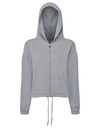 Bluza Damska Oversize Krotka Bawelniana Poliestrowa TR601 - Heather Grey