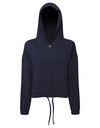 Bluza Damska Oversize Krotka Bawelniana Poliestrowa TR601 - Navy