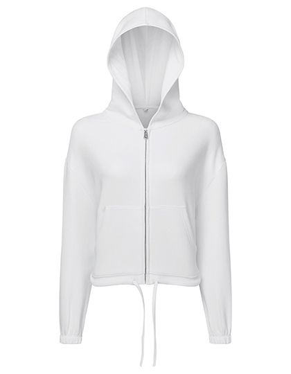 Bluza Damska Oversize Krotka Bawelniana Poliestrowa TR601 - White