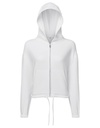 Bluza Damska Oversize Krotka Bawelniana Poliestrowa TR601 - White