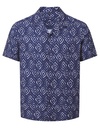 Koszula Meska Luzny Kroj Bawelna Wiskoza WB500 - Navy-White-Aztec